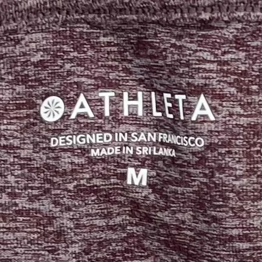 Athleta Womens Uptempo Hoodie Sweatshirt Size M Heathered Mauve Long Sleeve Gym